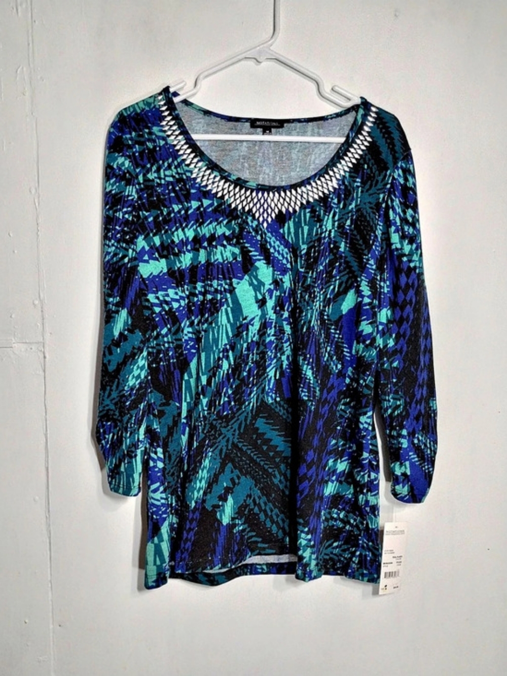 Notations Abstract Blue & Green Tunic